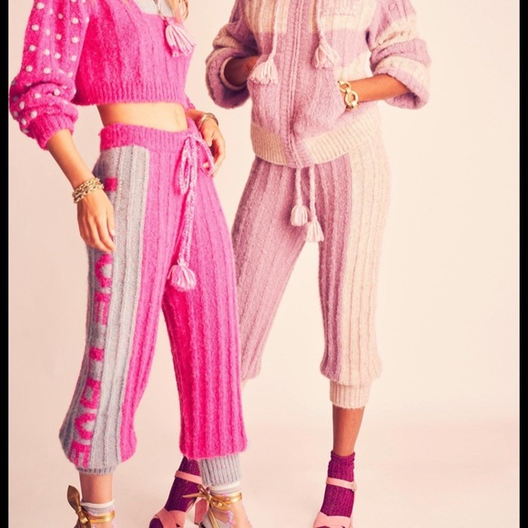 LOVESHACKFANCY Landana Lavender Wool Jogger Sweatpants $395 SZ XS - Picture 3 of 10